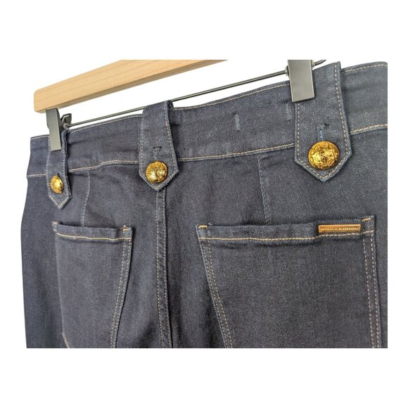White House Black Market | High-Rise Mariner Wide-Leg Dark Wash Jeans | 10 - Picture 8 of 16
